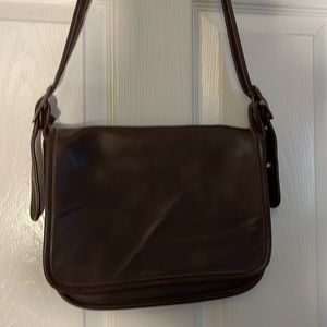 Coach Brown Leather Messenger Bag.